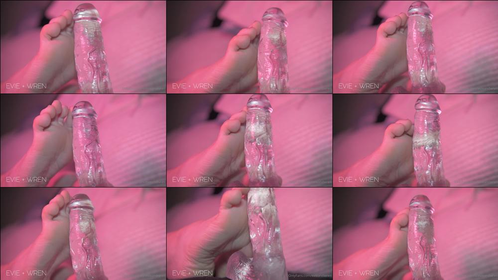 evieandwren 02 08 2021 2181347410 Watch my cute  toes give my thick toy  a tease as I slowly grind them against the 