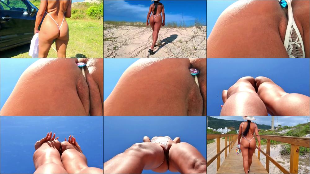 SLING SHOT BIKINI BUTT PLUG SHOWING OFF