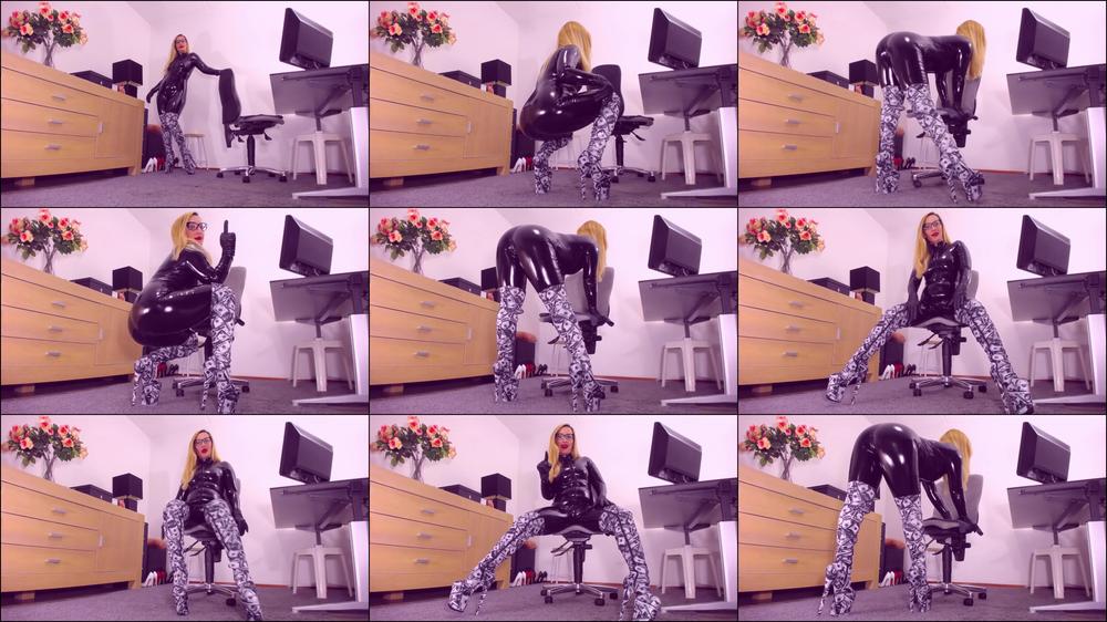 Become a good boy for Latex Mistress in Boots, leather glove