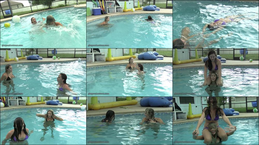 Ashlynn & Nikki - Wet Hair Pool Training
