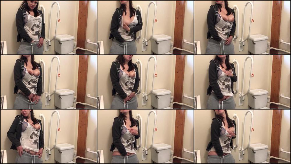 Play & Tit Tease in the Disabled Toilet