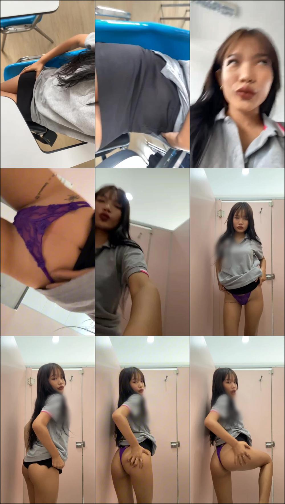 Going Naughty and Playing with Pussy in University Toilet