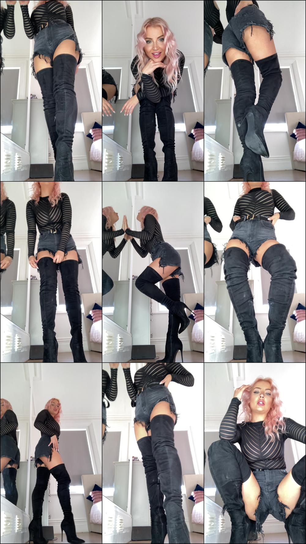 Thigh high boot worship