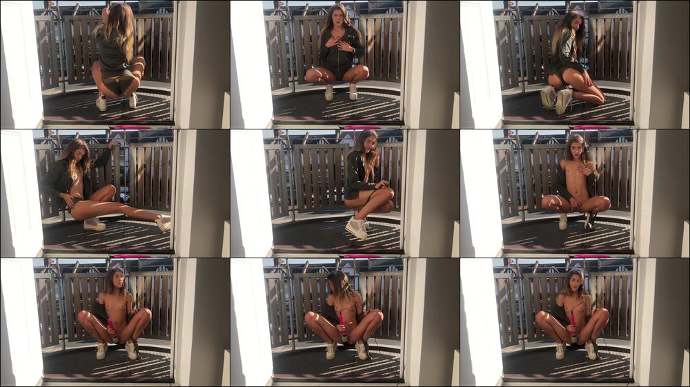 Masturbating on balcony