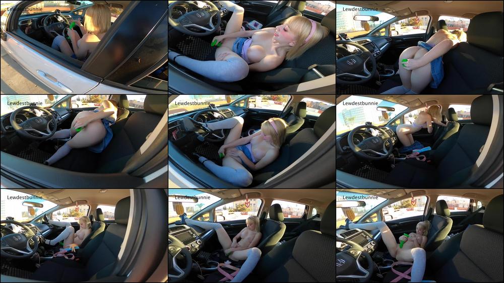 Lewdestbunnie - Pov Spy On A Girl Using Dildo In Car - Manyv