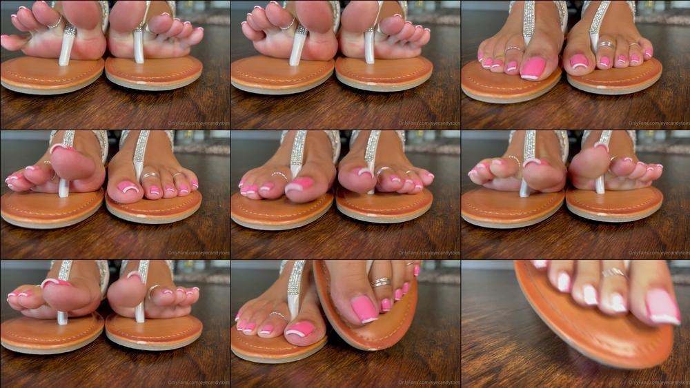eyecandytoes 06 04 2023 2822699914 Toe Wiggle Teaser in White Sandals 
