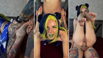JoJo's Bizarre Cosplay - Jolyne Cujoh Cowgirl Doggystyle Fee - Jun 25, 2023 (Lil cosplay slut)