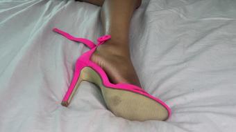 Girl Ignores While Taking Off Heels (Pink Foxx)