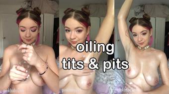 oiling tits and pits (pinkbaby24)