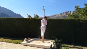 Public Shower and Swim in White Leggings (ScarlotRose)