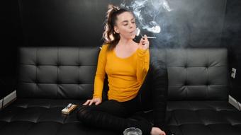 Smoking in Yellow Shirt (Dani Lynn)