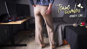 Secretary Teasing Visible Panty Line In Tight Work Trousers (teasecombo)