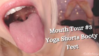 Open Mouth Tour Yoga Shorts Booty Tease and Feet ASMR #3 (boudoirbunny)