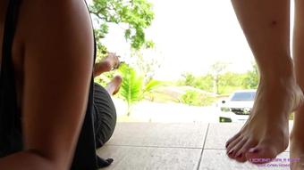 Licking Latinas Feet - NIKA - You must have cleaned the backyard on time! (LICKING LATINAS FEET)