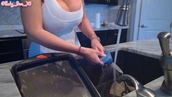 Big Boob Dish Washing ASMR - May 22, 2020 (Katy_Ann_XO)