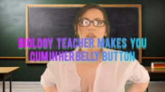 TEACHER makes you CUM in her BELLY BUTTON, TUMMY CUMPLAY (MissJackieDee)