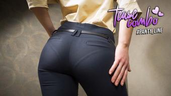 Asian In Tight Work Trousers Teases Visible Panty Line (teasecombo)