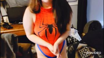 Caityfoxx Spider Woman Gets Caught In Cum Facial (CaityFoxx)