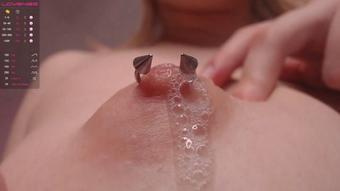 Sucking Nipple Saliva Close Up - December 28, 2021 (MiaMelone)