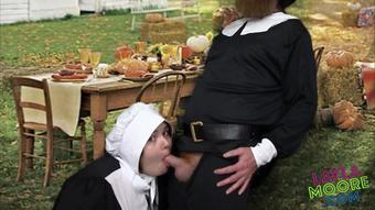 Thanksgiving Feast, Of COCK! XXX Pilgrim (LaylasFuckingClips)