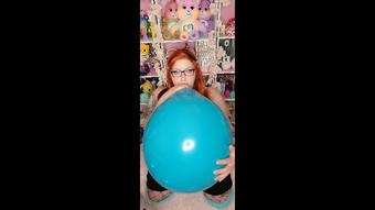 Nerdy Ginger Blows 24" Teal Balloon - March 16, 2022 (GothAmber)