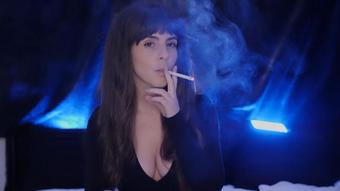 Smoking 100s On Bed Close Up (Dani Lynn)