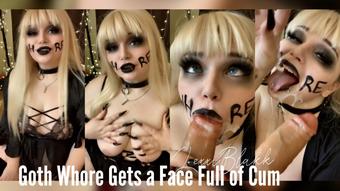 Goth Whore Gets a Face Full of Cum (Lexxiblakk)