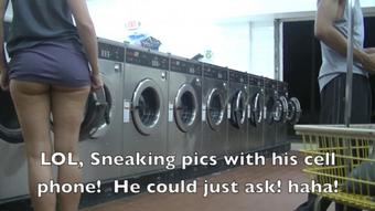 My Laundromat Upskirt Tease Pt1 (Helenas Cock Quest)