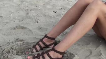 Madison's Jean Shorts and Roman Sandals (Custom Fetish)
