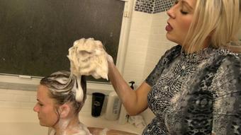 Nikki Gives Angel Mean Hair Washing (Ginary)