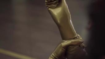 Fitting Gold Latex Gloves Asmr (MissEllieMouse)