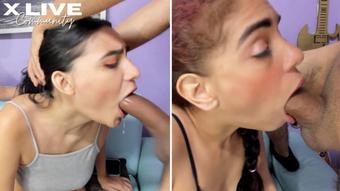Merciless face fucking of the beautiful Megan and Soffy (Xlivestudio)