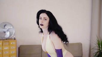 Purple Latex Stockings And Gloves (MissEllieMouse)