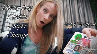 Messy Boy Double Diaper Change - April 01, 2022 (TheHarlotHouse)