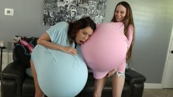 Katy Faery & Nikki Brooks Use Magic Lamp To Grow Big Bellies (Ginary)