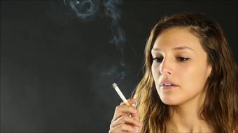 Danielle Smokes 2 Marlboro Blacks on Bla (Custom Fetish)