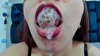 Mouthwatering Submissive: Big Dildo and Saliva Play (Coconutsex)