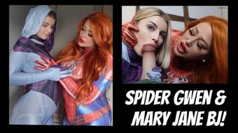 SPIDERGWEN AND MARYJANE DOUBLE BLOWJOB (Isla White)