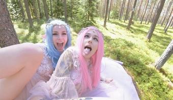 Purple Bitch Elves Ride Dragons In The Forest (MIX)