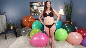 Valencia Sits Pops 17 & 24-inch Balloons (Custom Fetish)