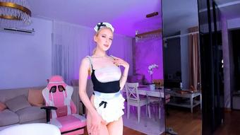 French maid nasty striptease+ oil show - January 22, 2023 (Jane_Klein)