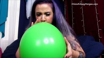 Misswhitneymorgan Whitney Blowing Up 12 Inch Balloons (MissWhitneyMorgan)