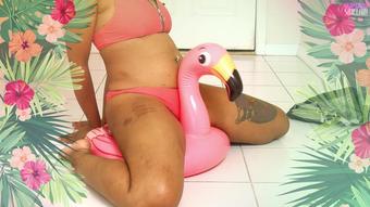 Subbiecupcake First Time With My Inflatable Flamingo (SubbieCupcake)