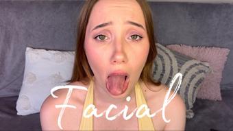 Cute girl begging for facial (Babyheavanian)