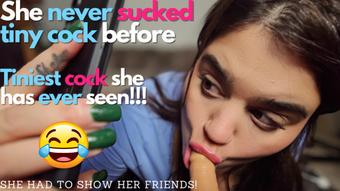 Extreme humiliation while getting your tiny cock sucked (Lucia Gomez)