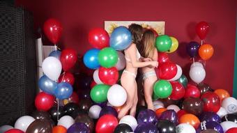 Julie and Amber Pop Each Others Balloons (Custom Fetish)