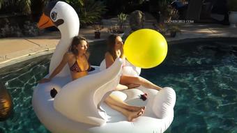Renee n Madison's Pool Blow to Pop (Custom Fetish)