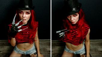 Freddy Krueger cosplay - Ahegao and Fun - Oct 22, 2021 (Lil cosplay slut)