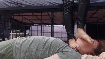 Head and throat trampling and body jumping (MistressPriest)