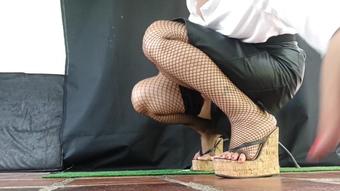 Goddess Foot Fetish - In High Heels And Fishnet Stockings Alicia Crushes And Dominates This Man (2) (Goddess Foot Fetish)